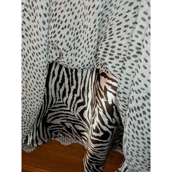 Cato Size 22/24W Animal Print Skirt Black White Lined Long Modest - Picture 2 of 6